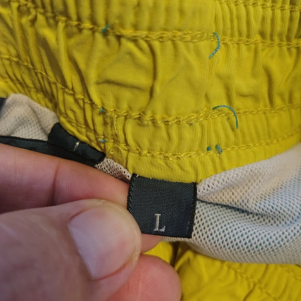 Polo Ralph Lauren Mens Turquoise Blue Swim Trunks Yellow Pony Logo Shorts L